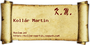 Kollár Martin névjegykártya